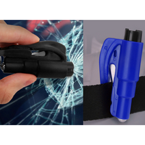 미니 비상탈출 열쇠고리형 망치 안전벨트절단 커터 차량 비상 2개, 블루2개