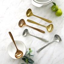 미니 국자 스텐 골드 로즈골드 타공, 에크렌 미니 국자 로즈골드