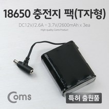 ComS) 18650 충전지 팩 리튬 DC12V 2.6Ah T자 배터리 LC3094