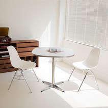 CHROME 식탁 테이블 스틸 800, 블랙, 타원형_sd128