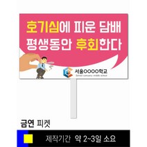 스쿨컴퍼니(도매가격 인쇄쇼핑몰) #88 금연 피켓 [피켓 포맥스피켓 손잡이피켓 학교피켓 예방교육 캠페인 홍보 피켓제작], 2. 손잡이 대형 60x45cm