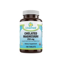 마그네슘 Livamed - Chelated Magnesium 250 mg Tabs 180 Count