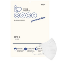 아이코코 프리미엄 황사방역용 마스크 대형L KF94 화이트, 1개, 75매입