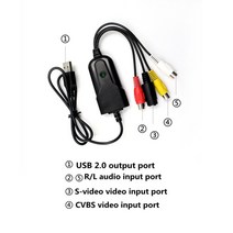 USB2.0 VHS To DVD Converter 아날로그 비디오를 디지털 형식으로 변환 오디오 레코드 캡처 카드 품질 PC, 한개옵션0