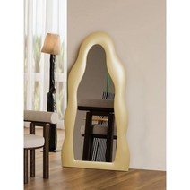 비정형거울 웨이브전신거울 카페 가정용 가게 옷 현관 침실, 기본, 베이지 80x170cm