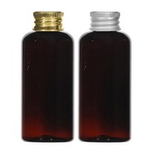 알루미늄캡 50ml 60ml 75ml 80ml 100ml 어메니티 공병, 1개, 60ml갈색용기 실버캡