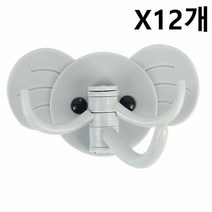 [KT알파쇼핑]코끼리 3단 후크 X12개 다용도 부착식 행거 (랜덤), 기본상품, 기본상품_수량_상세페이지참조