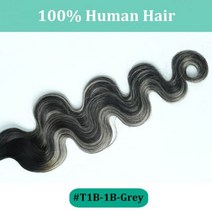 다크 브라운 웨이브 클립 인 헤어 익스텐션 10 개 160g 트리플 웨프트 바디 웨이브 레미 클립 실제 인모 익스텐션 풀 헤드 클립, T1B-1B-Grey, 28 inches_10Pcs 160G