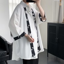 예니브 남자 셔츠 봄여름 남성 루즈핏 셔츠 패션 블라우스 7부소매