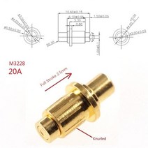 2 pcs 고전류 프로브 pogopin 탄성 접촉 핀 2a 3a 5a 10a 전류 포고 핀 커넥터 스프링 장착 충전 골무, 20A m3228