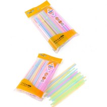 개별포장 위생빨대 자바라빨대 100P 컬러 자바라빨대 개별포장스트로우