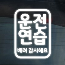 더굿데이 도로연수 주행연습 운전연습 차량 스티커 15종, 05-3 반사화이트_도로 주행스티커