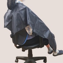 헤어컷 이발용 검정 나일론 미용 가운 컷트 염색샵 미장원 두피관리, 1개