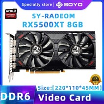 SOYO AMD 그래픽 카드 라데온 RX580 RX5700XT 5500XT 6600XT 6600M GDDR6 비디오 메모리 PCIE3.0 x 16 데스크탑 컴퓨터용 밍 카드컴퓨터부, RX5500XT 8GB