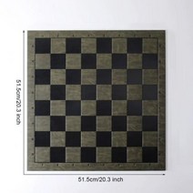 8x8 그리드 미세 인쇄 체스 판 PVC 국제 체스 바둑판 매트 재미있는 가족 연동 전략 게임, 51 cm-green