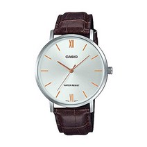 10 년 보증 casio 카시오 표준 남성 mtp-vt01l-7b2 손목 시계 여성 아이 어린이 소년 치프 카시오 칩 카시 아날로그 브라운 차 실버 가죽 가죽 벨트 해외 모델 병행
