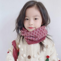 여누키즈 키즈 주니어 남아 여아 러블리 체크 넥워머 머플러 목도리 유아 아동 초등