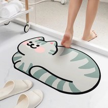 캐릭터규조토흡수매트 규조토 발매트 물기 흡수 욕실, 40x60cm_짬타이거