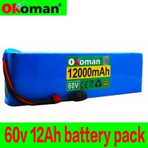 16S2P 60V12AH 1000W 리튬 이온 배터리 67.2V10AH 전기 자전거 전동 휠체어 배터리 EMOTORCYCLE BMS 포함