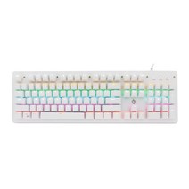 USB 유선 게임 키보드 104 키 화려한 LED 백라이트 기계식 키보드 컴퓨터 노트북 Luminous 키패드 사무실, 하얀색