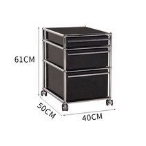 팬트리정리함 틈새수납장 수납바스켓 이동식 수납박스, 블랙 트리플 레이어 50cmx40cmx61cm