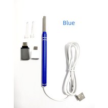 5.5MM HD 비주얼 귀 3 in 1 USB 검 귀지 청소 검사 카메라 도구 안드로이드 전화 PC 용, 02 파란