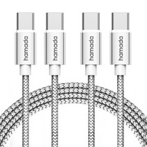 하마다 C to C PD케이블 100W 고속충전케이블 2개, 2m, 실버