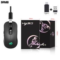 DFMEI T30 무선 마우스 3600dpi 조절형 칠색 발광 게임 Mouse 7D 마우스, t30 rgb 충전 가능