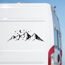 카라반트레일러 아웃트리거 레인지 스티커 대형 캐러밴 캠핑카 어드벤처 마운틴 캠핑 RV 트럭 데칼 말박스 자동차 밴, Black+80X26CM