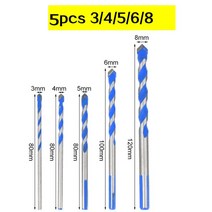 목공용홀쏘 히다리탭 타일홀쏘 이중기리 이중드릴비트 3-12mm 전문 텅스텐 는 키레스척, 5개-34568