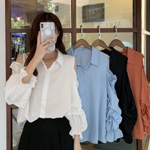 HQINT 여성 셔츠 남방 티셔츠 긴팔 셔프남방 빅사이즈 오버핏 봄 가을 기본 롱남방 루즈핏 여자 ZB-22358