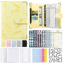 A6 예산 플래너 PU 가죽 노트북 바인더 주최자 현금 봉투 지갑 커버 포켓 비용 시트, CHINA, Yellow 29pcs