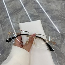 여성용 빈티지 패션 선글라스 무테 프레임리스 직사각형 음영 그라디언트 uv400 여름 여행 태양 안경 2022