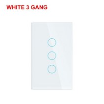 스마트 와이파이 터치 스위치 중립 와이어 필요없음 스마트홈 1/2/3 갱 필요 조명 220V 지원 Alexa Tuya 앱 433RF 원격, White 3 Gang