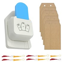 3 in 1 원형 라벨 펀칭 10팩 소가죽 책갈피 및 태슬 3.8cm 1.5인치 5.1cm 2인치 6.4cm 2.5인치 태그 모양 레버 액션 공예 펀처 종이 스크랩북 카드 DIY