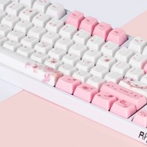 RK ROYAL KLUDGE 벚꽃기계식 키보드, 올화이트, 104키