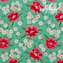 바이핸즈 꽃무늬 패치워크 패브릭 피드색 퀼트 프린트원단 - 1/2yd 대폭 4종, 5.대폭 피어니-민트