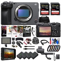 소니 fx3 풀프레임 시네마 카메라(ilme-fx3) + 4k 모니터 + 64GB 메모리 카드 2개 + 가방 + np-fz100 호환 배터리 3개 + LED 조명 + 카드 리더기