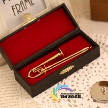 미니 황동 도금 트롬본 악기 모형 브로치 바람 모델 장식품 소년과 소녀 친구-58481, 03. 12cm 트롬본 [선물 1]