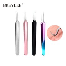 BREYLEE 여드름 제거 바늘 리무버 블랙 헤드 흠집 모공 클렌저 페이셜 스테인레스 스틸 스킨 케어 도구 3pcs, [03] silver 3pcs