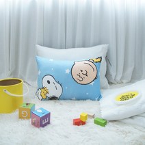 스누피 찰리브라운 스누피 극세사 프린팅 솜베개 60x40cm 솜포함 목이편한 숙면 거북목 맞춤 베개 꿀잠, 단품