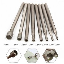 타일드릴 해머비트 타공 철판 10pcs 0.8-4mm 로터리 다이아몬드 버 코어 드릴 비트 조각 2.35mm 유리 타일 연삭 중공 헤드 로터리 전동 공구, 1 5mm
