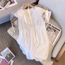 잔고 전문점 철회함 새는 것을 줍다 여성의류 스윗 흰원피스 페플럼 민소매 캉캉