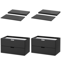 이케아 서랍장 NORDLI 노르들리 모듈식2단서랍장 앤트러싸이트 80x45 cm
