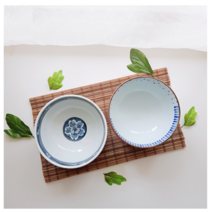 일본면기 일본 국 밥 공기 가정식 수입 도자기 대접 그릇 쇼핑, 점선