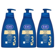 영국 E45 리치 24HR 크림 건성피부 모이스처라이저 400ml x 3팩