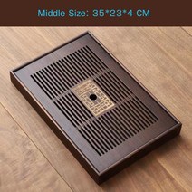 보이차 나무 쟁반 티 차반 다도도구 대나무차판 중국 천연 대나무 차 트레이 배수 물 저, 05 M 35x23x4 cm