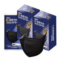 크린가드 컴포트플러스 kf94 황사방역마스크 새부리형 중형, 2팩, 블랙, 20매