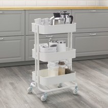 이케아 정품 IKEA 트롤리 RASKOG 로스코그 이동식 카트, 화이트