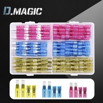 열수축 터미널 단자 220PCS 신주 납작 단자 PG 방수 슬리브 전선 연결, 열수축 납작단자 220PCS